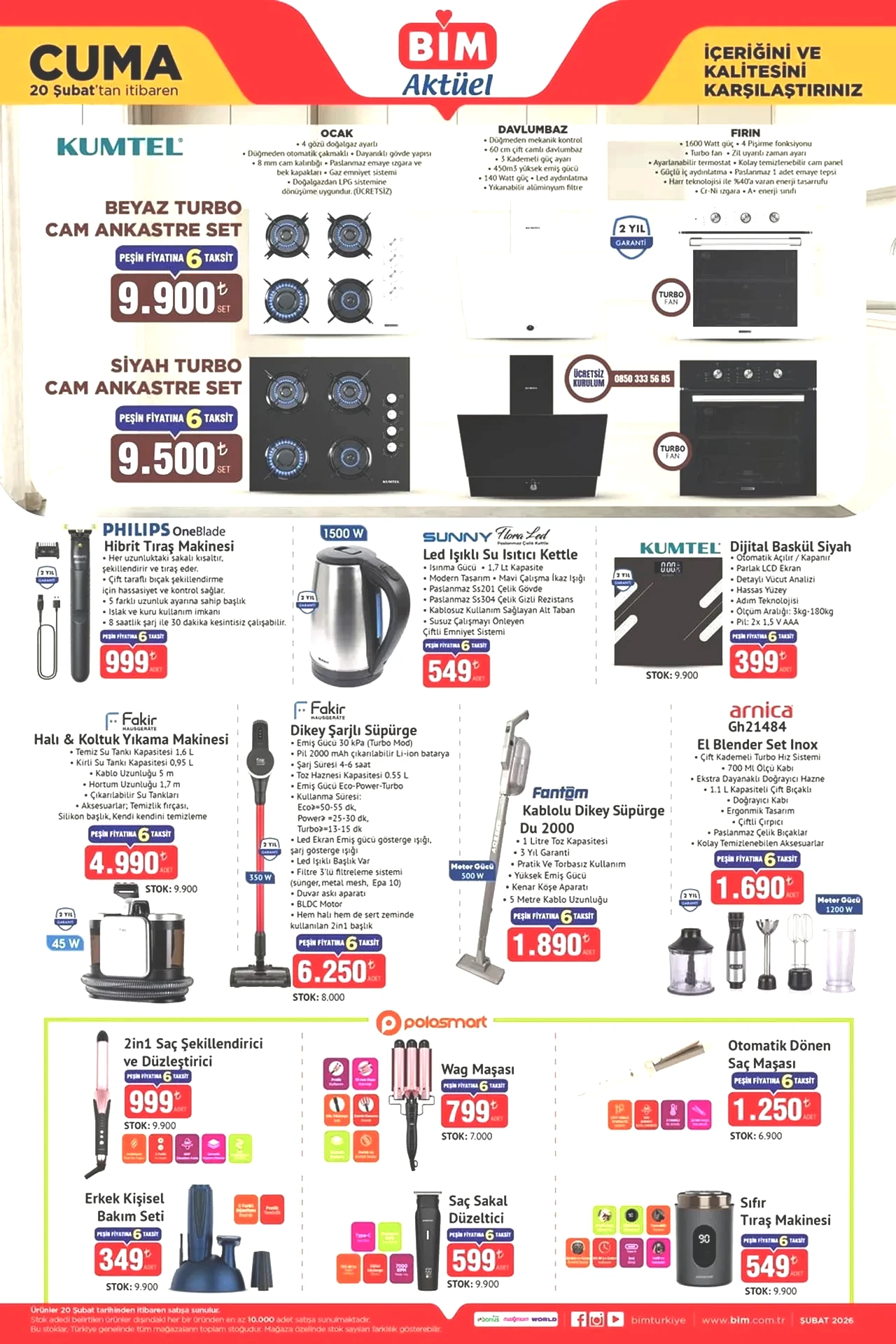 BİM 20-24 Şubat aktüel ürünler kataloğu 2026! (Ramazan’a özel) Teknoloji ürünleri, elektronik ev eşyaları, masa ve beyaz eşyada dev kampanya