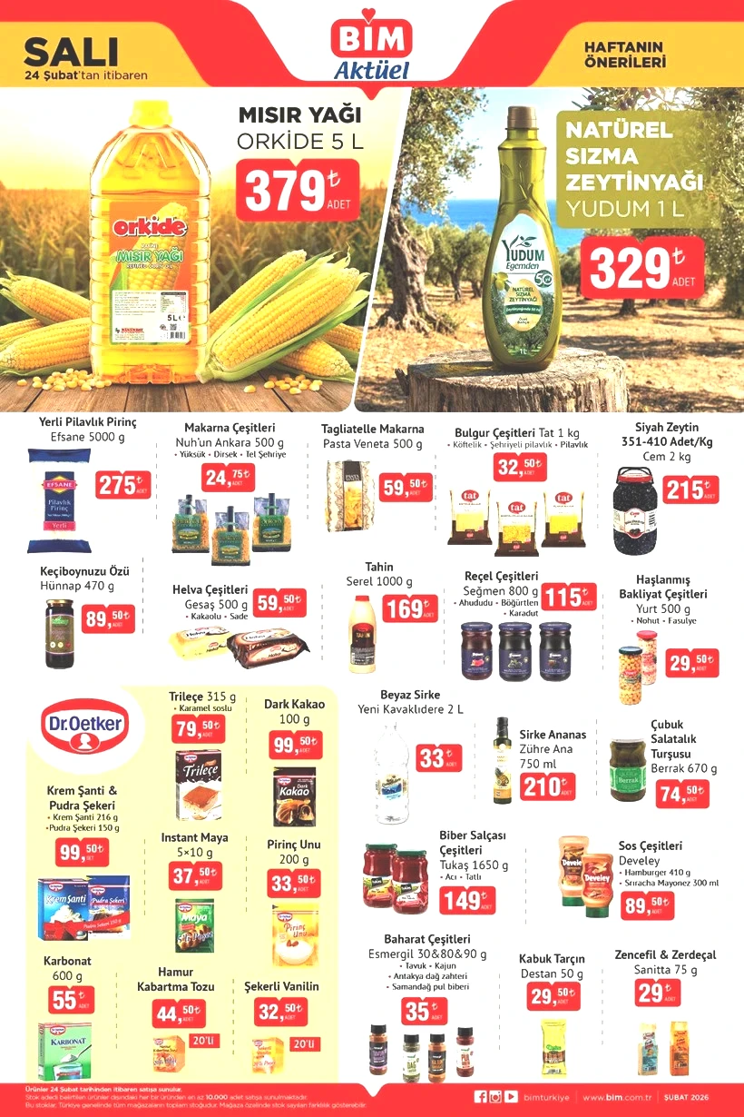 24 Şubat BİM Kataloğu 2026 Yağ, Süt, Köfte, Temizlik Ürünleri Raflara Geldi - Resim : 3