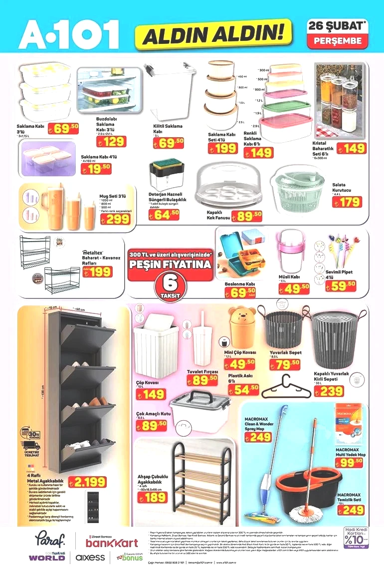 YARIN RAFLARDA SATIŞTA 26 ŞUBAT A101 AKTÜEL KATALOĞU | A101 Aldın Aldın aktüel kataloğunda bu hafta hangi ürünler var Pipetli Çelik Termos, Servis Gereçleri, 150 cc Benzinli Motosiklet...