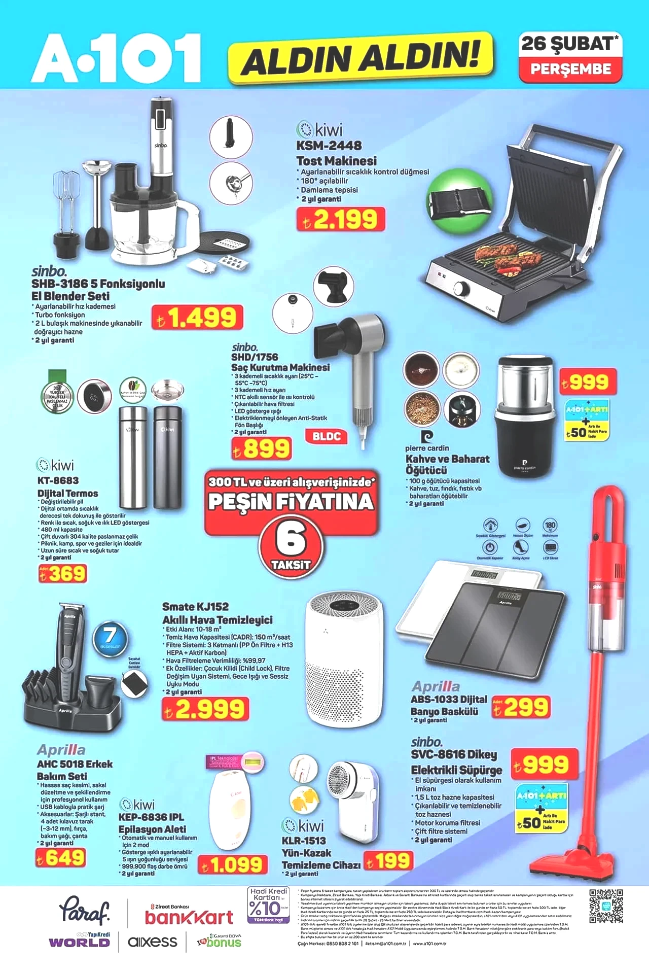 26 Şubat - 5 Mart A101 Aktüel Kataloğu 2026! Elektronik ev aletleri, mutfak ürünleri ve teknoloji ürünleri geliyor