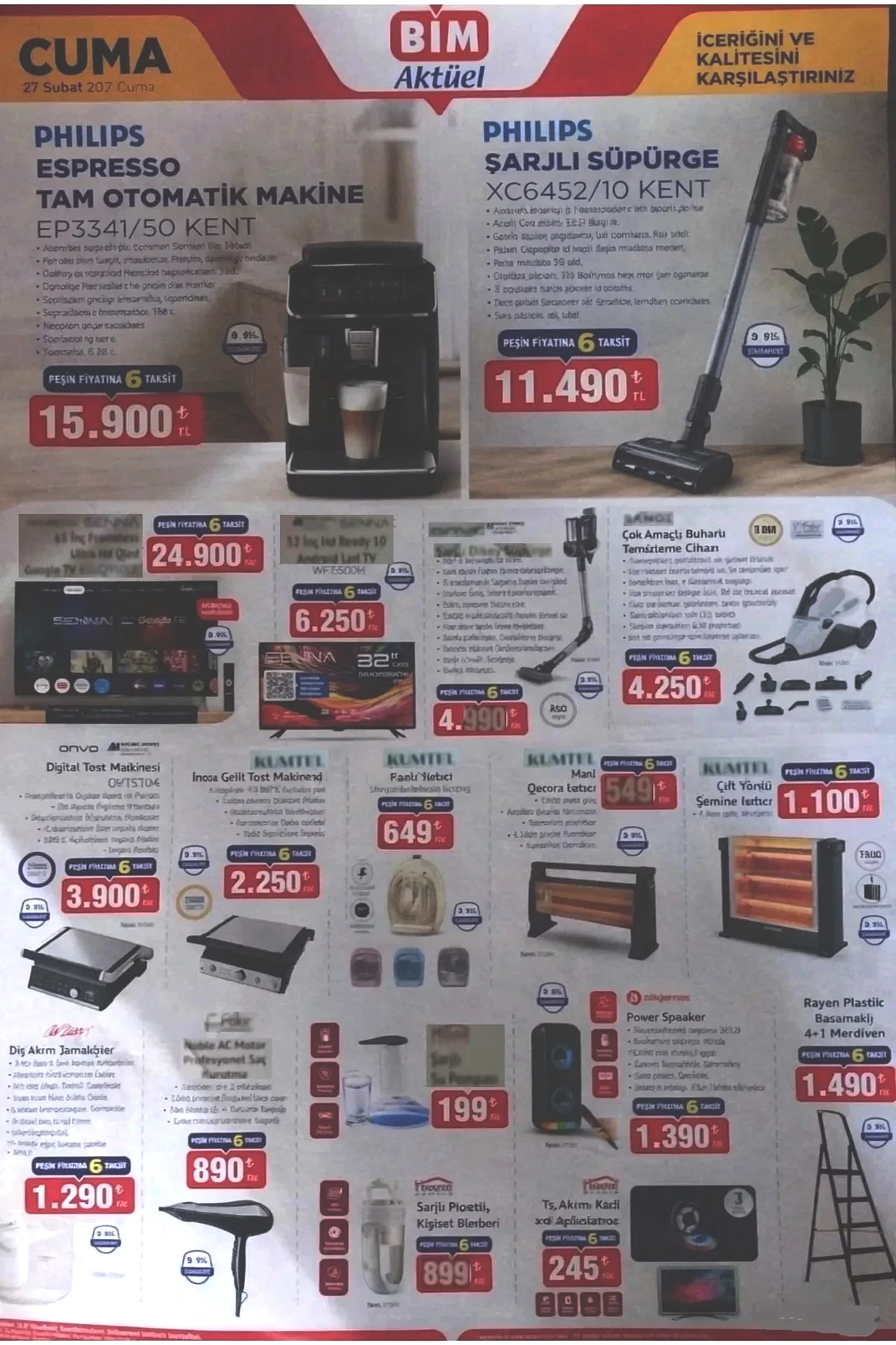 BİM 27 Şubat aktüel ürünler kataloğu satışa çıkıyor! Şarjlı süpürge, otomatik kahve makinesi, porselen ve tencere ürünleri geliyor